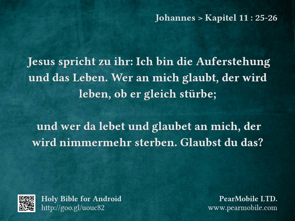 Johannes, Kapitel 11:25-26